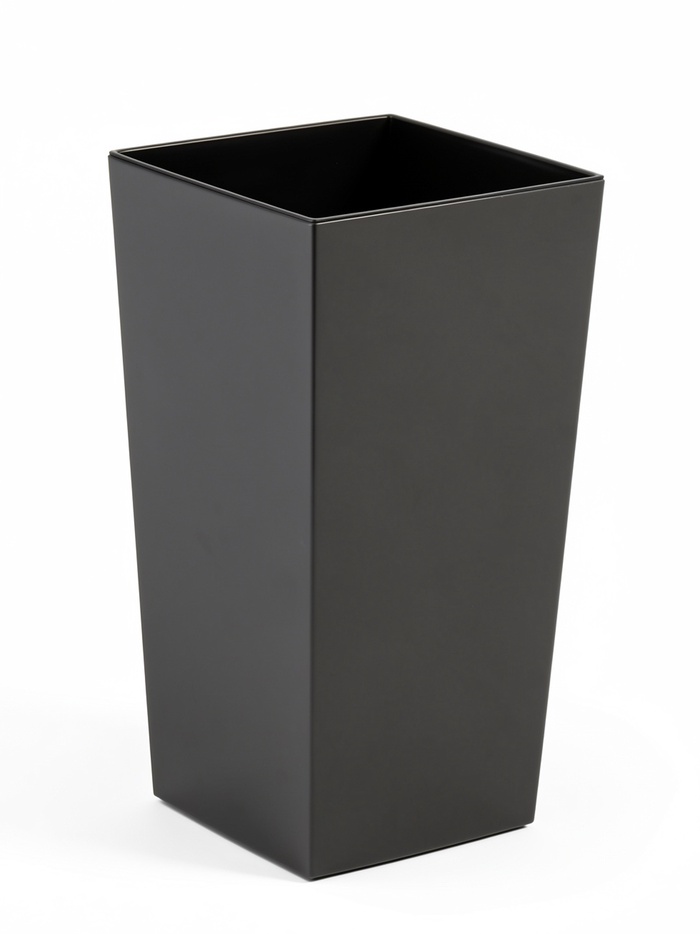 Кашпо для цветов «Жасмин», вставка 11 л, 25×25×46 см, пластиковое, цвет графит - Фото 1