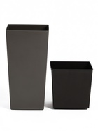 Кашпо для цветов «Жасмин», вставка 11 л, 25×25×46 см, пластиковое, цвет графит - Фото 4