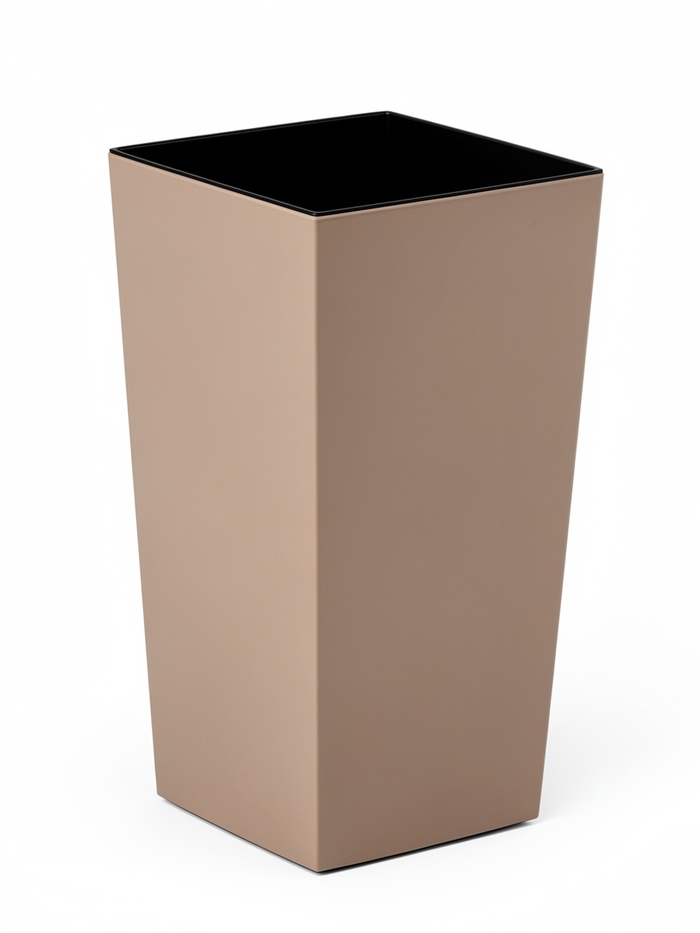 Кашпо для цветов «Жасмин», вставка 11 л, 25×25×46 см, пластиковое, цвет капучино - Фото 1