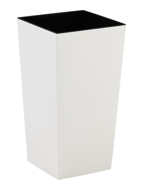 Кашпо для цветов «Жасмин», вставка 4.5 л, 19×19×36 см, пластиковое, белое  (артикул 10999721)  большой выбор товаров оптом и в розницу по низким ценам с доставкой