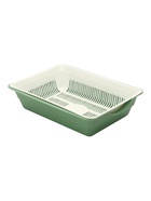 Туалет для кошек глубокий, 36×25×9 см, с сеткой, белый, мятный  (артикул 10986423)  большой выбор товаров оптом и в розницу по низким ценам с доставкой