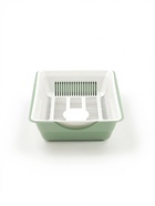 Туалет для кошек глубокий, 36×25×9 см, с сеткой, белый, мятный - фото 809614779