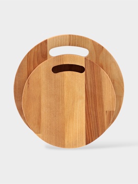 Набор разделочных досок, 2 шт., d=21 см, d=17.5 см, дерево берёза, пропитаны минеральным маслом