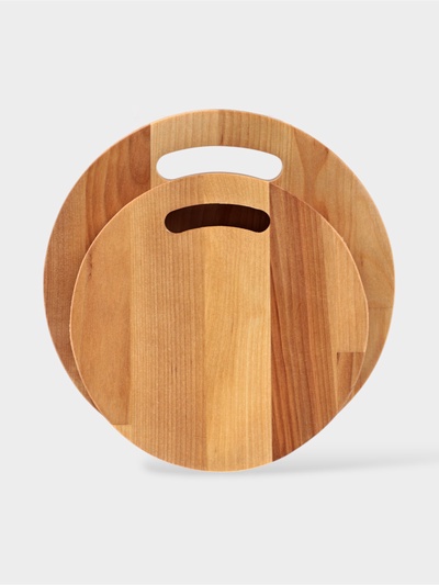 Набор разделочных досок, 2 шт., d=21 см, d=17.5 см, дерево берёза, пропитаны минеральным маслом