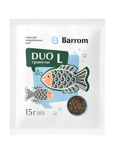 Корм для аквариумных рыб DUO L, гранулы, 15 г