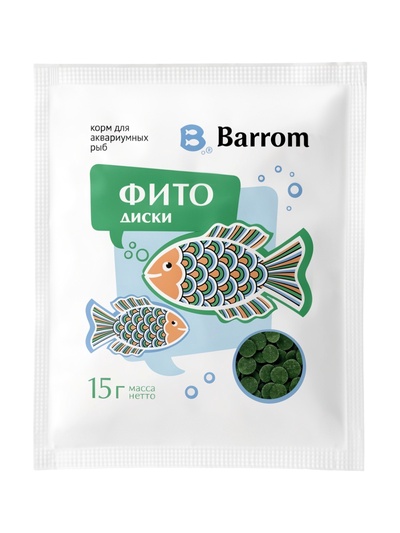 Корм для аквариумных рыб ФИТО, диски, 15 г