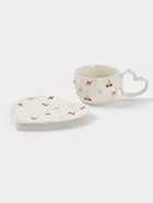 УЦЕНКА Чайная пара "Вишенка" блюдце 15,5х15х1,5 см, кружка 15,5х9,5х6,7 см - Фото 3