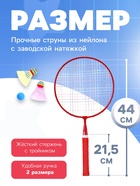 УЦЕНКА Набор для бадминтона ONLYTOP «Пони»: 2 ракетки 44 см, 2 волана, мяч, красный 11009789