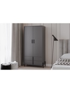 Шкаф двухстворчатый «Тео НМ 040.41», 950×520×1902 мм, цвет антрацит  (артикул 11001026)  большой выбор товаров оптом и в розницу по низким ценам с доставкой