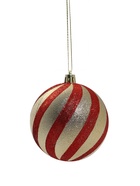 УЦЕНКА Набор шаров пластик d=8 см, 4 шт. «Закрученные полосы» золотисто-красный - Фото 4