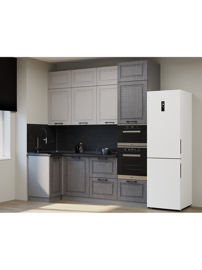 Кухонный гарнитур угловой «Аликанте 2», 1000×2400 мм, цвет чесура тёмная/чесура светлая