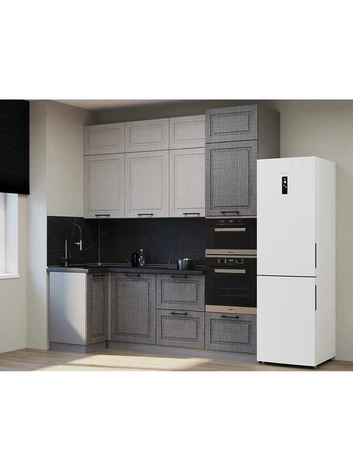 Кухонный гарнитур угловой «Аликанте 2», 1000×2400 мм, цвет чесура тёмная/чесура светлая