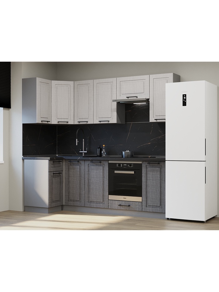 Кухонный гарнитур угловой «Аликанте 4», 1000×2450 мм, цвет чесура тёмная/чесура светлая - Фото 1