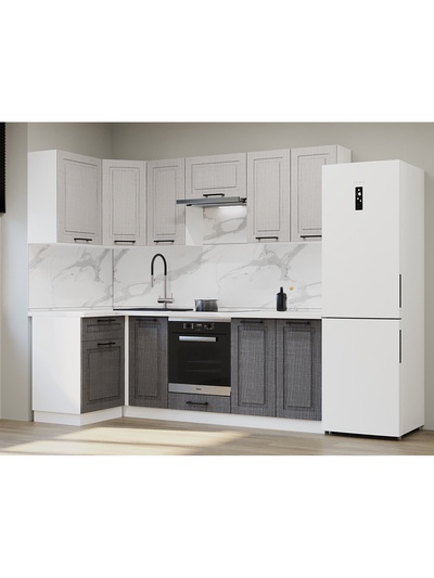 Кухонный гарнитур угловой «Аликанте 10», 1200×2400 мм, цвет чесура тёмная/чесура светлая