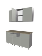 Кухонный гарнитур прямой «Аликанте 12», 1500 мм, цвет чесура светлая/чесура тёмная  (артикул 11010343)  большой выбор товаров оптом и в розницу по низким ценам с доставкой