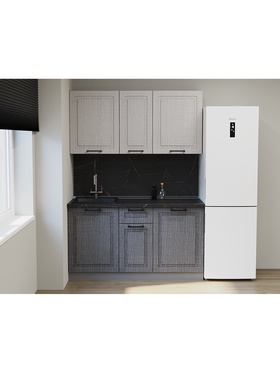 Кухонный гарнитур прямой «Аликанте 14», 1600 мм, цвет чесура светлая/чесура тёмная  (артикул 11010345)  большой выбор товаров оптом и в розницу по низким ценам с доставкой