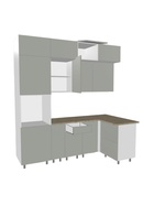 Кухонный гарнитур угловой «Аликанте 15», 2300×1200 мм, цвет шарли розовый/шарли белый  (артикул 11010346)  большой выбор товаров оптом и в розницу по низким ценам с доставкой