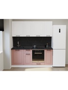 Кухонный гарнитур прямой «Аликанте 17», 2000 мм, цвет шарли розовый/шарли белый  (артикул 11010348)  большой выбор товаров оптом и в розницу по низким ценам с доставкой