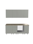 Кухонный гарнитур прямой «Аликанте 17», 2000 мм, цвет шарли розовый/шарли белый  (артикул 11010348)  большой выбор товаров оптом и в розницу по низким ценам с доставкой