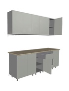 Кухонный гарнитур прямой «Аликанте 20», 2200 мм, цвет чесура светлая/чесура тёмная  (артикул 11010352)  большой выбор товаров оптом и в розницу по низким ценам с доставкой