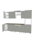 Кухонный гарнитур прямой «Аликанте 21», 2800 мм, цвет шарли розовый/шарли белый  (артикул 11010353)  большой выбор товаров оптом и в розницу по низким ценам с доставкой