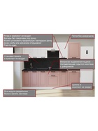 Кухонный гарнитур прямой «Аликанте 21», 2800 мм, цвет шарли розовый/шарли белый - Фото 4