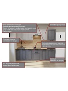 Кухонный гарнитур прямой «Аликанте 22», 2800 мм, цвет чесура тёмная/чесура светлая - Фото 4