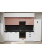 Кухонный гарнитур прямой «Аликанте 23», 2800 мм, цвет шарли розовый/шарли белый  (артикул 11010355)  большой выбор товаров оптом и в розницу по низким ценам с доставкой