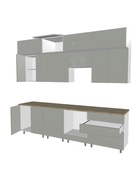 Кухонный гарнитур прямой «Аликанте 23», 2800 мм, цвет шарли розовый/шарли белый  (артикул 11010355)  большой выбор товаров оптом и в розницу по низким ценам с доставкой