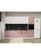 Кухонный гарнитур прямой «Аликанте 25», 3000 мм, цвет шарли белый/шарли белый  (артикул 11010357)  большой выбор товаров оптом и в розницу по низким ценам с доставкой