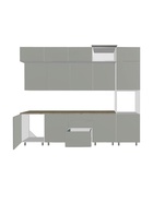 Кухонный гарнитур прямой «Аликанте 27», 3000 мм, цвет шарли белый/шарли белый  (артикул 11010359)  большой выбор товаров оптом и в розницу по низким ценам с доставкой