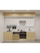 Кухонный гарнитур прямой трёхуровневый в потолок «Лайн 46», 2800 мм, цвет стамбул/тальк - Фото 1