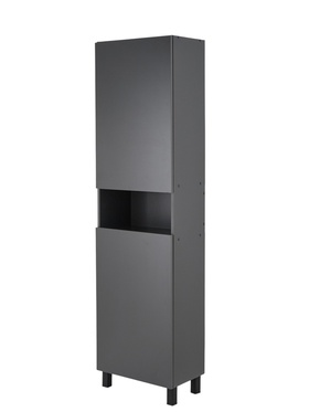 Шкаф – пенал для ванной комнаты «Пронто», с нишей, 500×300×1850 мм, цвет графит 10976714