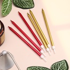 УЦЕНКА Свечи в торт "Ройс", 6 шт, высокие, 13 см, бордовые и золотые - Фото 2