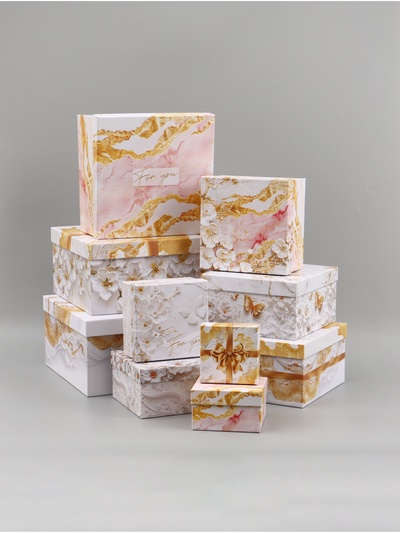 Набор подарочных коробок 10 в 1 «Золотая коллекция», 10.2×10.2×6 - 28.2×28.2×15 см