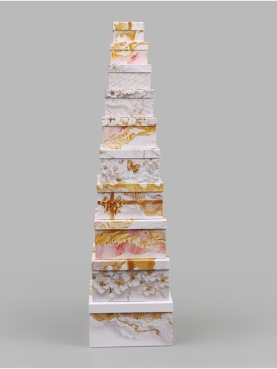 Набор подарочных коробок 10 в 1 «Золотая коллекция», 10.2×10.2×6 - 28.2×28.2×15 см