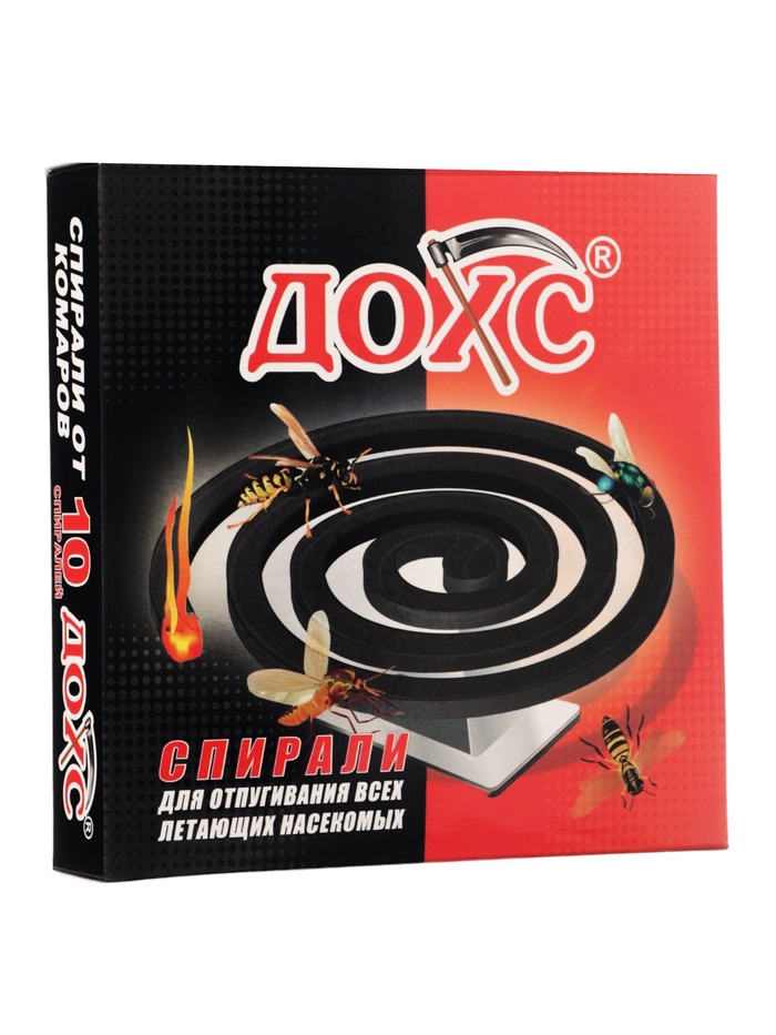 Спирали от комаров «ДОХС», угольные, 10 шт.