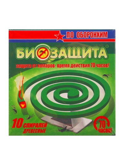 Спирали от комаров «БИОЗАЩИТА», древесные, 10 шт.