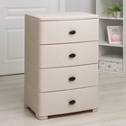 УЦЕНКА Комод 3-х секционный «Плетёнка», 55.5×44.5×87.5 см, слоновая кость - Фото 1