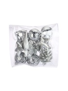 УЦЕНКА Набор украшений пластик 12 шт. «Праздничный хоровод» 4 см, серебро - Фото 2