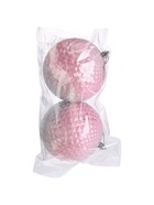 УЦЕНКА Набор шаров пластик d-10 см, 2 шт "Рельеф" розовый - Фото 2