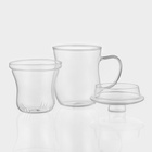 УЦЕНКА Кружка для заваривания «Софи», 350 мл, 12×8.5×12.7 см, с ситом, стекло, прозрачная - Фото 3