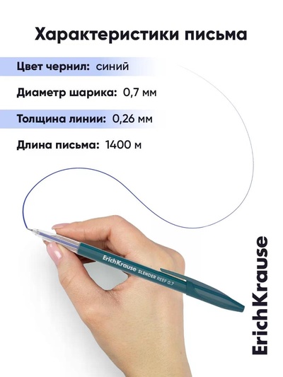 Набор ручек шариковых ErichKrause Sleder Stick Reef, 4 штуки, узел 0.7 мм, чернила синие