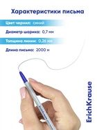 Набор ручек шариковых ErichKrause U-109 Stick Original, 8 штук, узел 1.0 мм, чернила синие - Фото 4