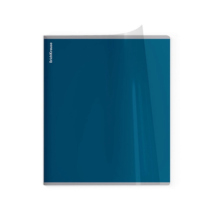 Тетрадь 48 листов в клетку ErichKrause CoverPrо fizzy, Stormy, с пластиковой обложкой, на скобе, бирюзовая