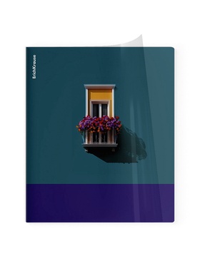 Тетрадь 48 листов в клетку ErichKrause CoverPrо fizzy, Emeeald Frame, с пластиковой обложкой, на скобе  (артикул 10998596)  большой выбор товаров оптом и в розницу по низким ценам с доставкой