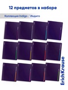 Набор предметных тетрадей ErichKrause Indigo, 12 предметов, 48 листов, с пластиковой обложкой  (артикул 10998601)  большой выбор товаров оптом и в розницу по низким ценам с доставкой