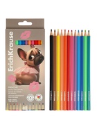 Карандаши 12 цветов, ErichKrause Frenchie, пластиковые, шестигранные - Фото 6