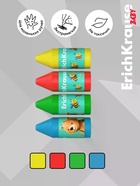 Восковые мелки 4 цв ErichKrause Baby Jumbo Bee Wax, коробка, европодвес - Фото 2