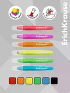Гелевые мелки 6 цветов ErichKrause Jolly Friends Neon  (артикул 10998613)  большой выбор товаров оптом и в розницу по низким ценам с доставкой